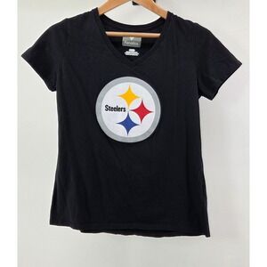 Fanatics Pittsburgh Steelers Watt 90‎ V-Neck Black T-Shirt Women's Medium